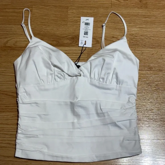 Dynamite White Ruched Top - Picture 1 of 7